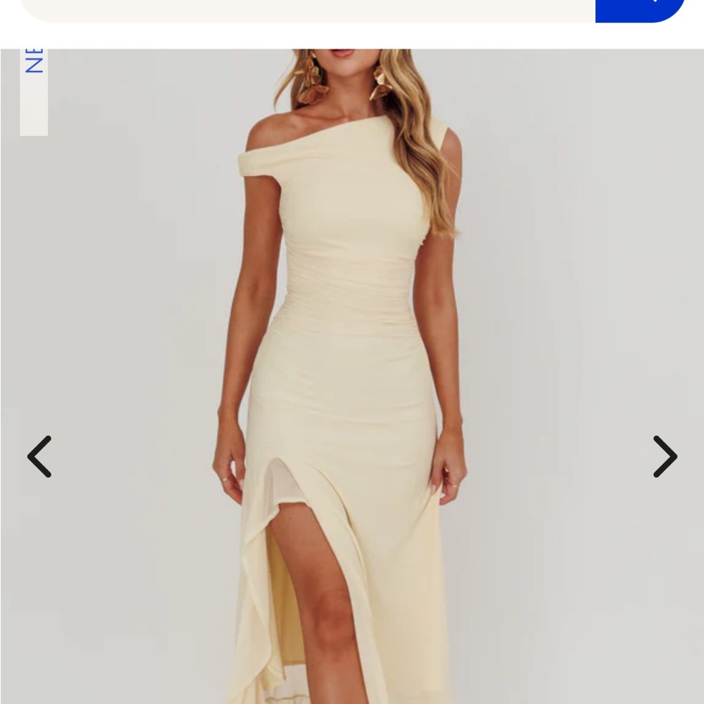 Selfie Leslie One Shoulder Cream Dress